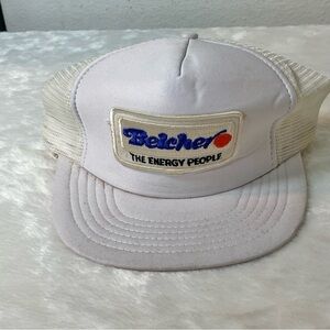 Vintage Belcher Oil Trucker Hat The Energy People Snapback Mesh USA Cap